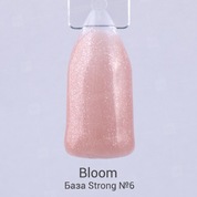 Bloom, Strong Base - Жесткая камуфлирующая база №6 (холодный розовый с блестками, 15 мл)