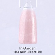 InGarden, Ideal Nails brilliant pink - Камуфлирующая каучуковая база с блёстками (розовая, 11 мл.)