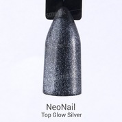 NeoNail, Top Glow Silver - Верхнее покрытие без липкого слоя №7241-7 (7,2мл.)