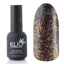 Klio Professional, Top Coat Shine - Топ с бронзовым мерцанием №5, без липкого слоя (16 мл.)