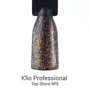 Klio Professional, Top Coat Shine - Топ с бронзовым мерцанием №5, без липкого слоя (16 мл.)
