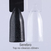 Serebro, Top no-cleance Silver - Топ для гель-лака «Серебряный дождь», без липкого слоя (11 мл.)