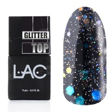 LAC, Glitter Top - Топ с глиттером без липкого слоя №GT01 (9 мл.)
