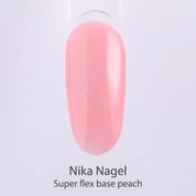 Nika Nagel, Super Flex Base Peach - Каучуковая камуфлирующая база для ногтей (10 мл.)