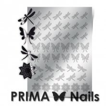 PrimaNails, Металлизированные наклейки для дизайна BF-002, Серебро