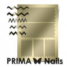 PrimaNails, Металлизированные наклейки для дизайна GM-006, Золото