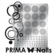 PrimaNails, Металлизированные наклейки для дизайна GM-002, Серебро
