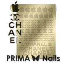 PrimaNails, Металлизированные наклейки для дизайна FSH-001, Золото