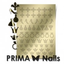 PrimaNails, Металлизированные наклейки для дизайна FSH-003, Золото