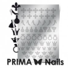 PrimaNails, Металлизированные наклейки для дизайна FSH-003, Серебро