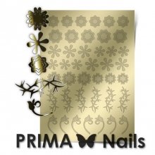PrimaNails, Металлизированные наклейки для дизайна FL-001, Золото