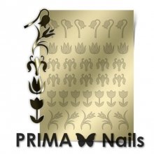 PrimaNails, Металлизированные наклейки для дизайна FL-002, Золото
