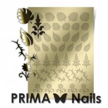 PrimaNails, Металлизированные наклейки для дизайна FL-003, Золото