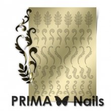 PrimaNails, Металлизированные наклейки для дизайна FL-004, Золото