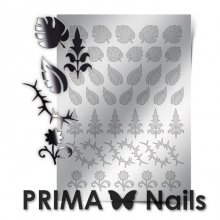 PrimaNails, Металлизированные наклейки для дизайна FL-003, Серебро