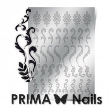 PrimaNails, Металлизированные наклейки для дизайна FL-004, Серебро