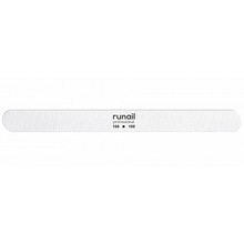 ruNail, Профессиональная пилка для искусственных ногтей (белая, закругленная, 100/180)  №4718