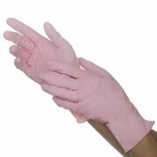 Benovy, Перчатки нитриловые текстурированные на пальцах розовые MYS (М, 100 шт)