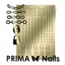 PrimaNails, Металлизированные наклейки для дизайна UZ-01, Золото