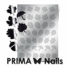 PrimaNails, Металлизированные наклейки для дизайна FL-06, Серебро