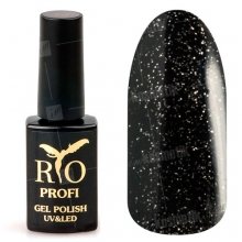 Rio Profi, Гель-лак каучуковый - Черный с блестками №93 (7 мл.)