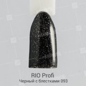 Rio Profi, Гель-лак каучуковый - Черный с блестками №93 (7 мл.)