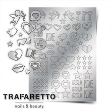 TRAFARETTO, Металлизированные наклейки №LV-01 (Серебро)