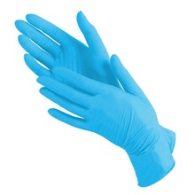 Benovy, Перчатки нитриловые текстурированные на пальцах голубые (S, 10шт/5пар.)