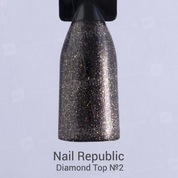 Nail Republic, Diamond Top - Топ для гель-лака с шиммером мультицвет без липкого слоя №2 (10 мл.)
