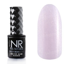 Nail Republic, Cover Pink Base Rubber - Базовое камуфлирующее покрытие с шиммером №012 (10 мл.)