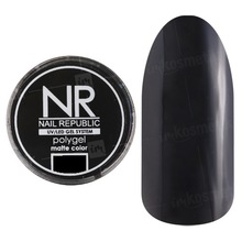 Nail Republic, Polygel - Полигель для моделирования ногтей №20 (матовый черный, 7 гр.)