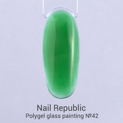 Nail Republic, Polygel - Полигель для моделирования ногтей №42 (витражный зеленый, 7 гр.)