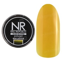 Nail Republic, Polygel - Полигель для моделирования ногтей №43 (витражный желтый, 7 гр.)