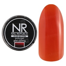 Nail Republic, Polygel - Полигель для моделирования ногтей №44 (витражный оранжевый, 7 гр.)
