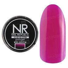 Nail Republic, Polygel - Полигель для моделирования ногтей №47 (витражный яркий фиолетовый, 7 гр.)