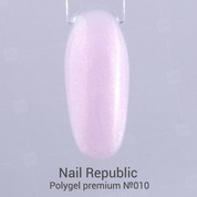Nail Republic, PolyGel Premium - Полигель для моделирования ногтей №10 (светло-розовый с шиммером, 30 г.)