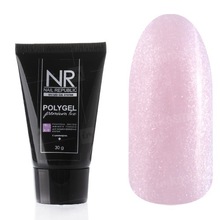 Nail Republic, PolyGel Premium - Полигель для моделирования ногтей №12 (холодный бежевый с шиммером, 30 г.)