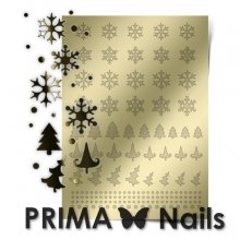 PrimaNails, Металлизированные наклейки для дизайна W-02, Золото