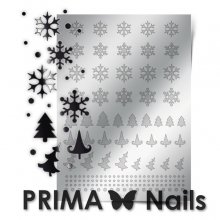 PrimaNails, Металлизированные наклейки для дизайна W-02, Серебро
