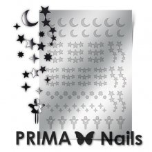 PrimaNails, Металлизированные наклейки для дизайна W-03, Серебро