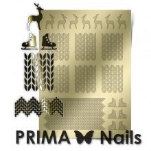 PrimaNails, Металлизированные наклейки для дизайна W-04, Золото