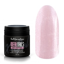 InGarden, Ideal Nails brilliant pink - Камуфлирующая каучуковая база с блёстками (розовая, 30 мл.)