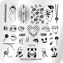 Nicole Diary, Пластина для стемпинга №ND-141 (6х6 см.)
