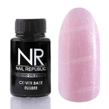 Nail Republic, Cover Pink Base Rubber - Базовое камуфлирующее покрытие с шиммером №13 (30 мл.)