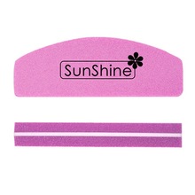 SunShine, Двусторонняя пилка для шлифовки луна МИНИ розовая 100/180 - M