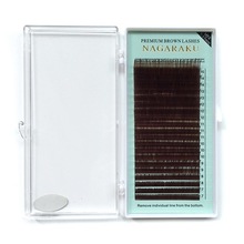 Nagaraku, Ресницы для наращивания коричневые Premium Brown Lashes Mix 0.07мм С (7-15 мм.)