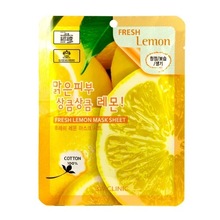 3W CLINIC, Fresh Lemon Mask Sheet - Тканевая маска для лица с экстрактом лимона