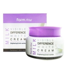 FarmStay, Milk Visible Difference White Cream - Увлажняющий крем для лица с молочными протеинами (100 г.)