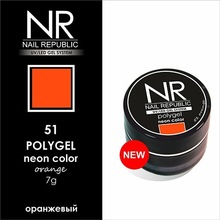 Nail Republic, Polygel - Полигель для моделирования ногтей №51 (неоновый оранжевый, 7 гр.)