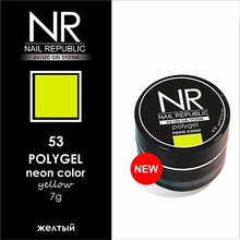 Nail Republic, Polygel - Полигель для моделирования ногтей №53 (неоновый желтый, 7 гр.)